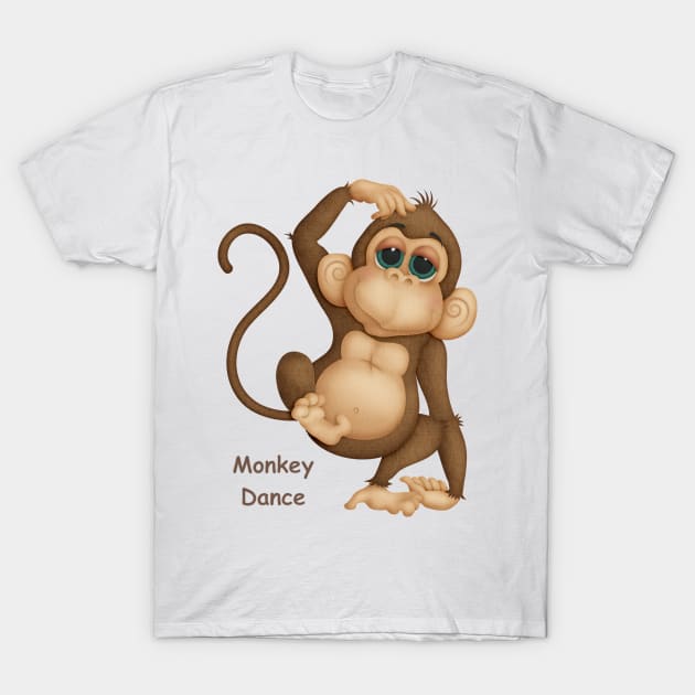 Funny dancing monkey T-Shirt by PlanetMonkey